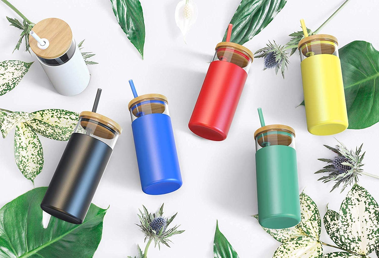 Single wall glass water bottle
