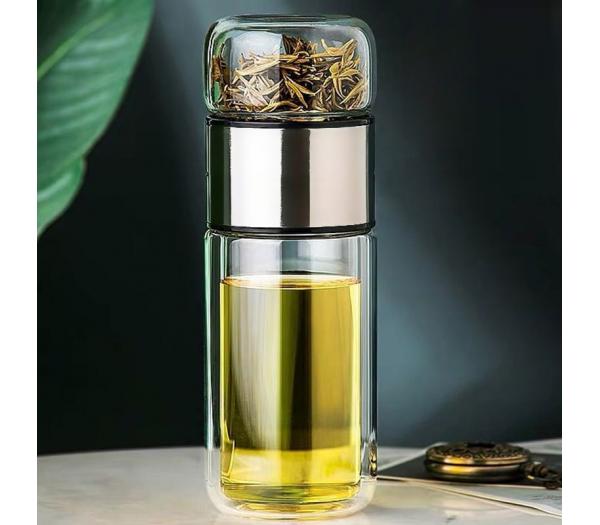 double wall glass water bottle